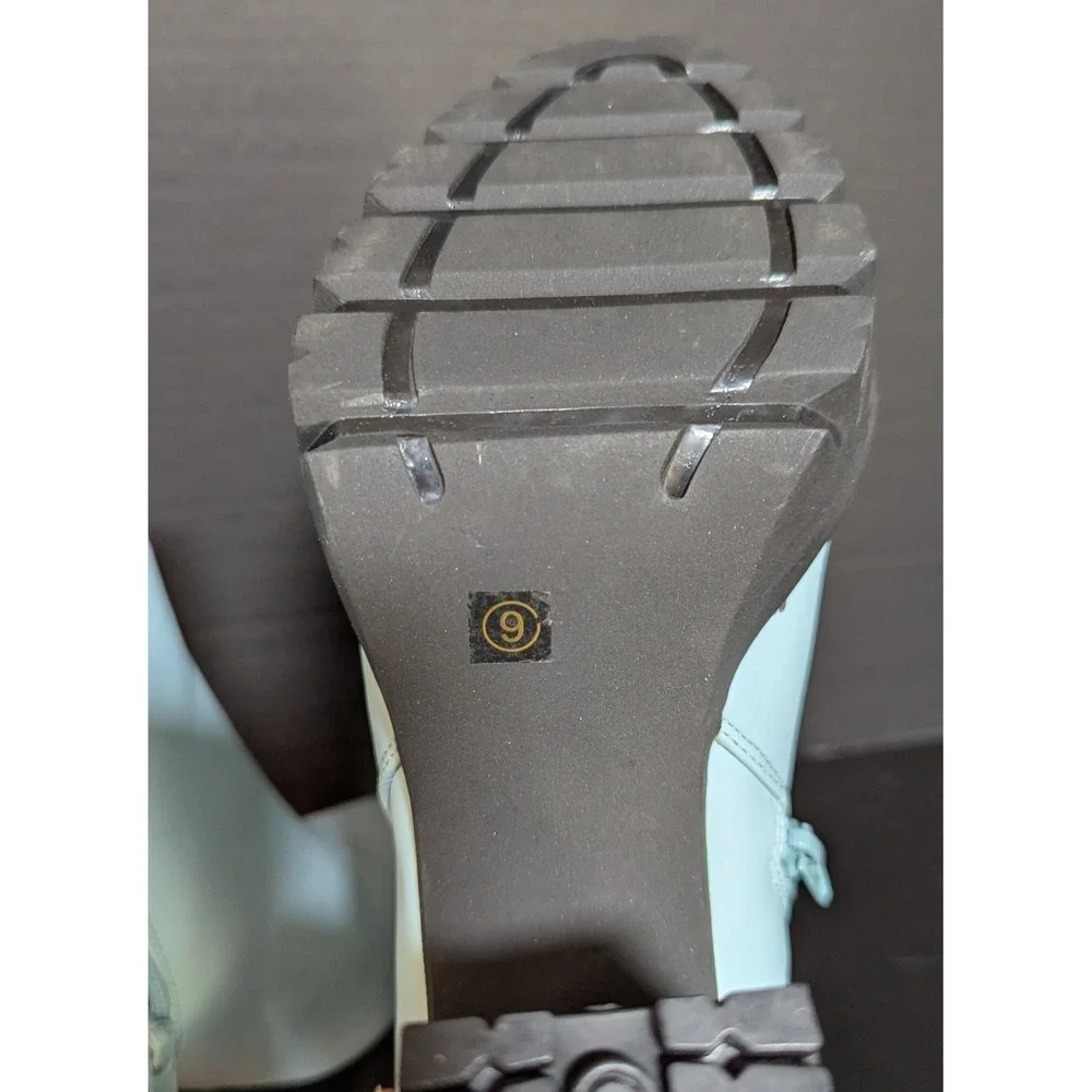 Allegra‎ K Platform Ankle Boots Size 9 Sky Blue Zippered Block Heel 4